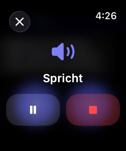 Steuerelemente für gesprochene Antworten in RouterChat auf der Apple Watch