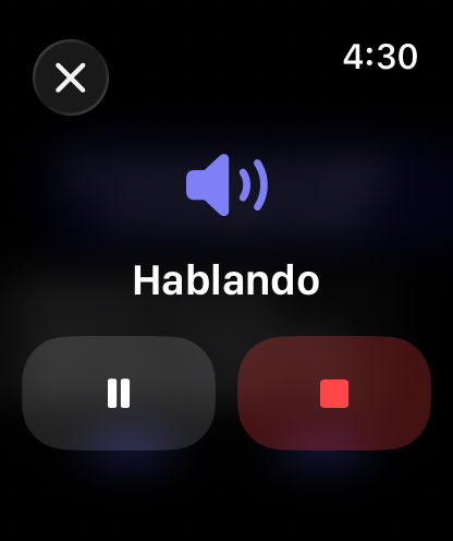 Controles de respuestas habladas de RouterChat en el Apple Watch