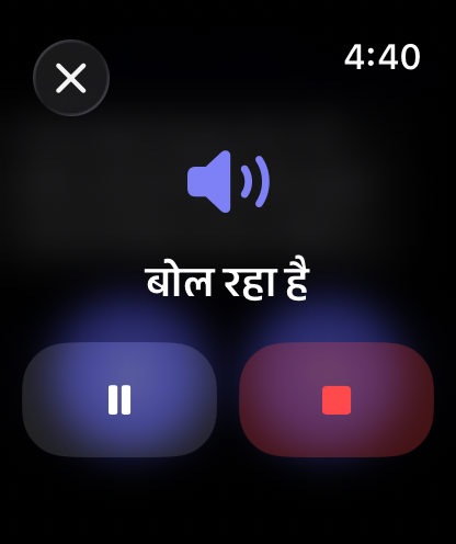 Apple Watch पर RouterChat के बोले गए जवाबों के कंट्रोल