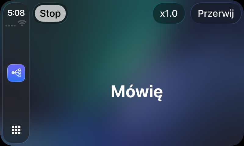 RouterChat odczytujący odpowiedź w CarPlay