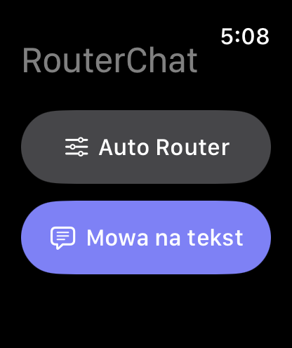 RouterChat ekran główny na Apple Watch