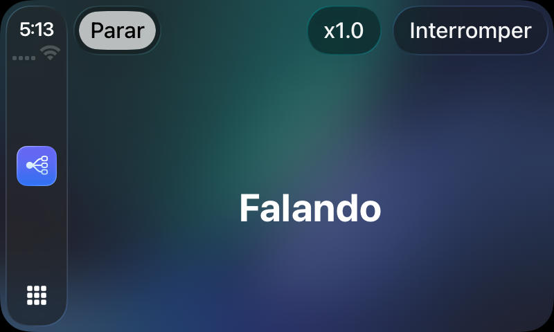 O RouterChat reproduz uma resposta no CarPlay