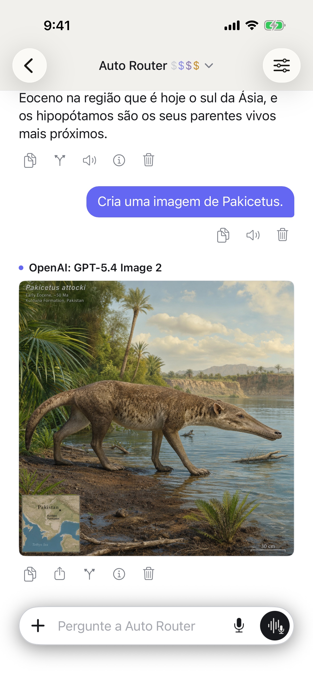 Conversa no RouterChat no iPhone