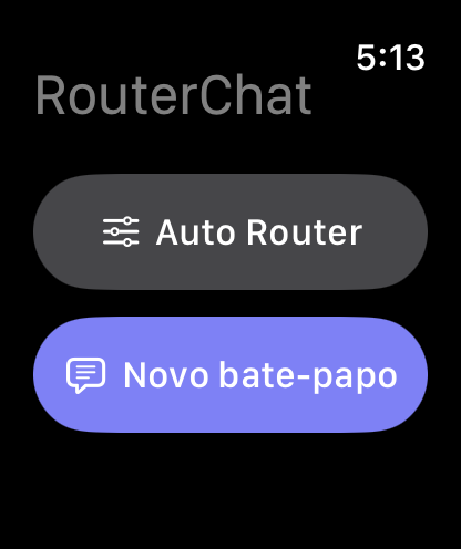 Tela principal RouterChat em Apple Watch