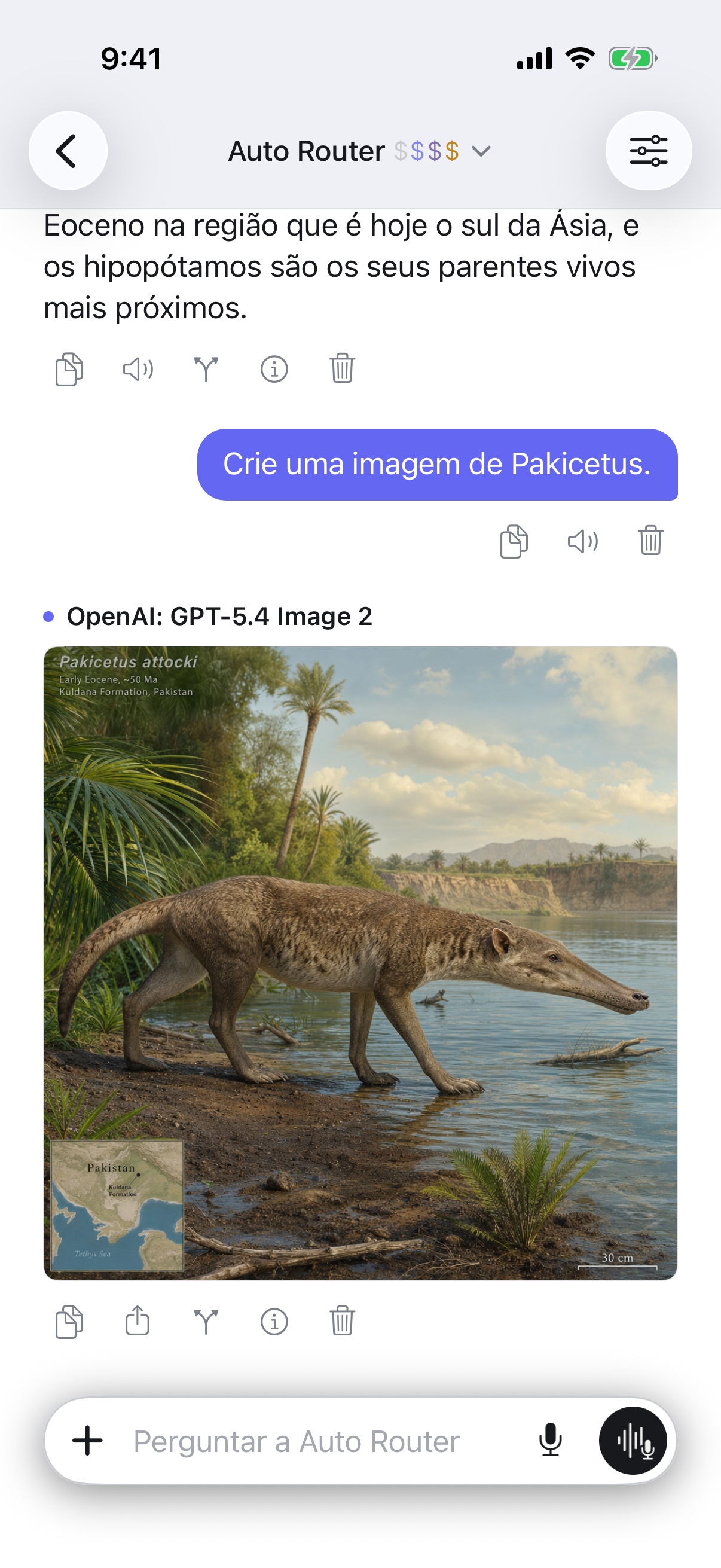 Conversa no RouterChat no iPhone